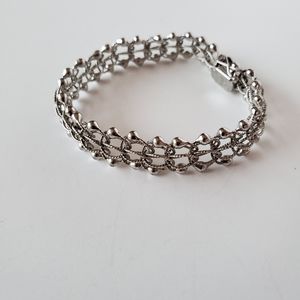 Vintage sterling ornate circle link bracelet